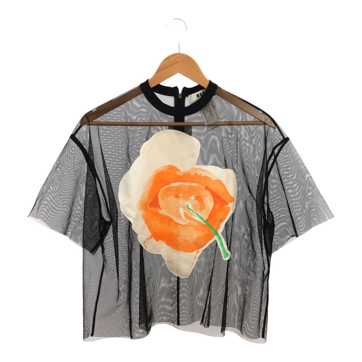 MSGM - MSGM エムエスジーエム サイズ38(Sサイズ相当) シースルーフラワートップス 22423MDM159Y 174331-99 イタリア製 ブラック MSGM エムエスジーエム サイズ38(Sサイズ相当) シースルー