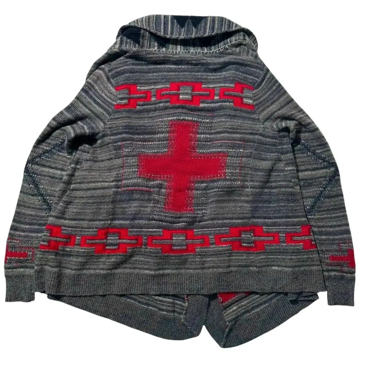 レディース M-L ラルフローレン ウール カシミア アズテック ウェスタン パータン ショール ニット カーディガン