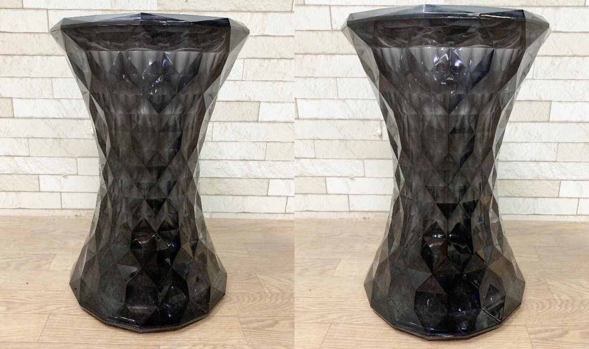 □カルテル Kartell スツール ストーン ブラック クリスタル