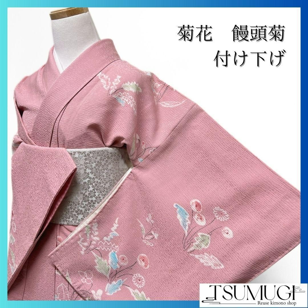 菊花 饅頭菊 花模様 付け下げ 着物 013a p - メルカリ
