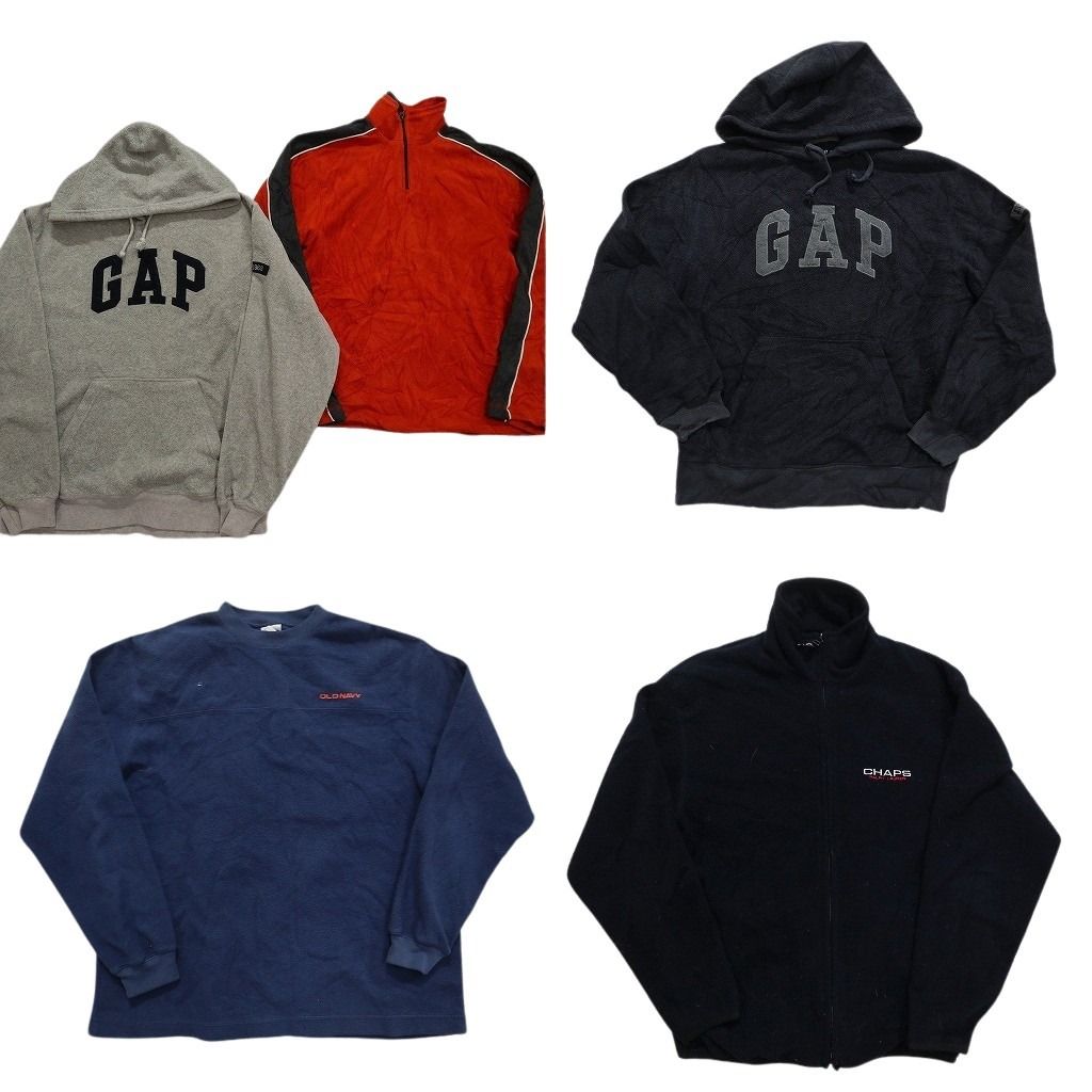 古着卸 ブランドMIX フリース 5枚セット メンズ XS S ネイビー GAP チャップス フーディー 古着 NC2670