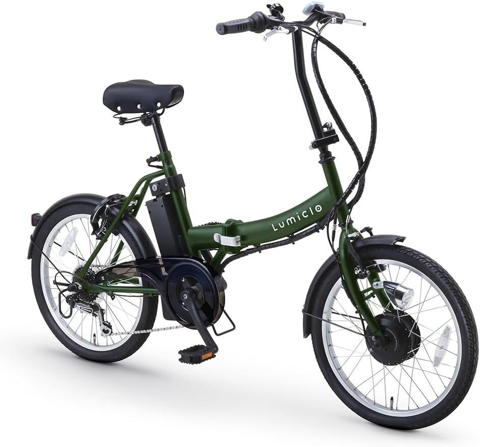 【極美品】ライフアシスト Lumiclo 電動アシスト 自転車 20インチ 折り畳み BM-AZ300-L グリーン K0228 0305ML007 0120240229101109