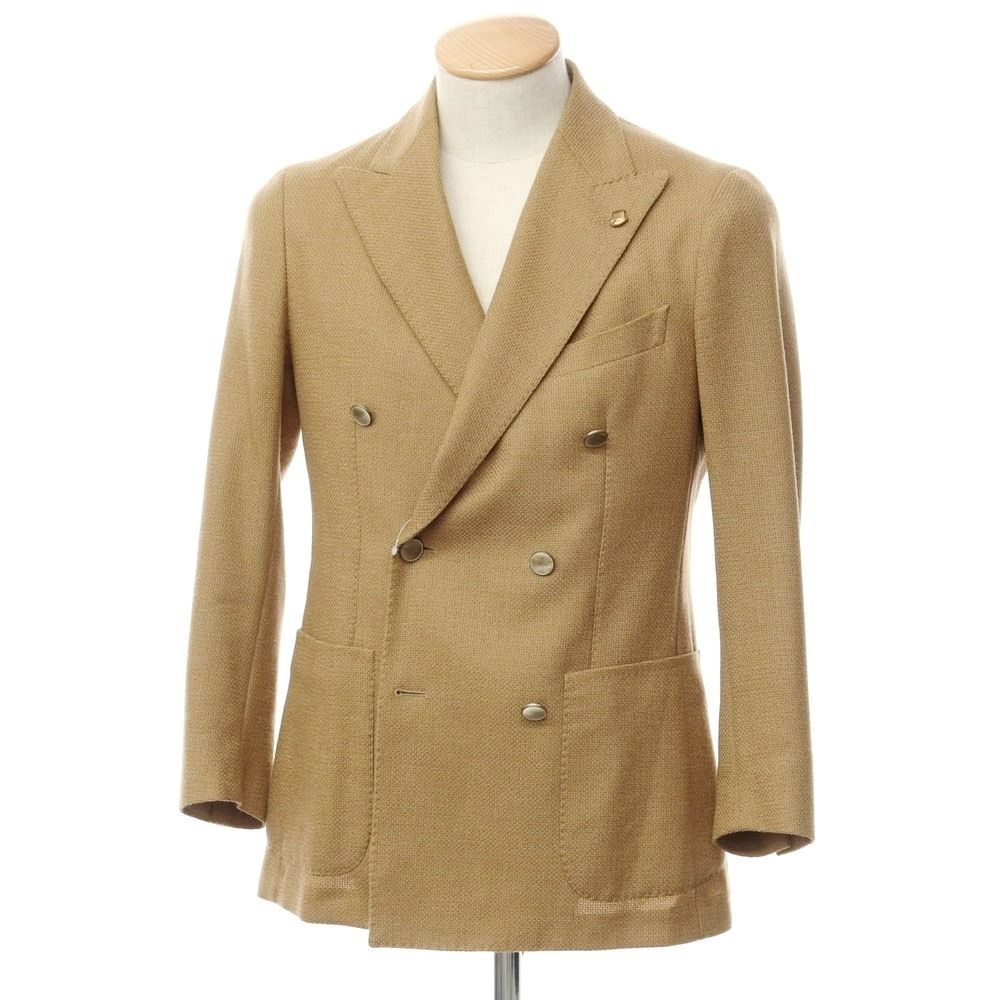 <美品>TAGLIATORE ベージュ ウール ダブル ジャケット　サイズ44 美品>TAGLIATORE ベージュ ウール ダブル ジャケットサイズ44