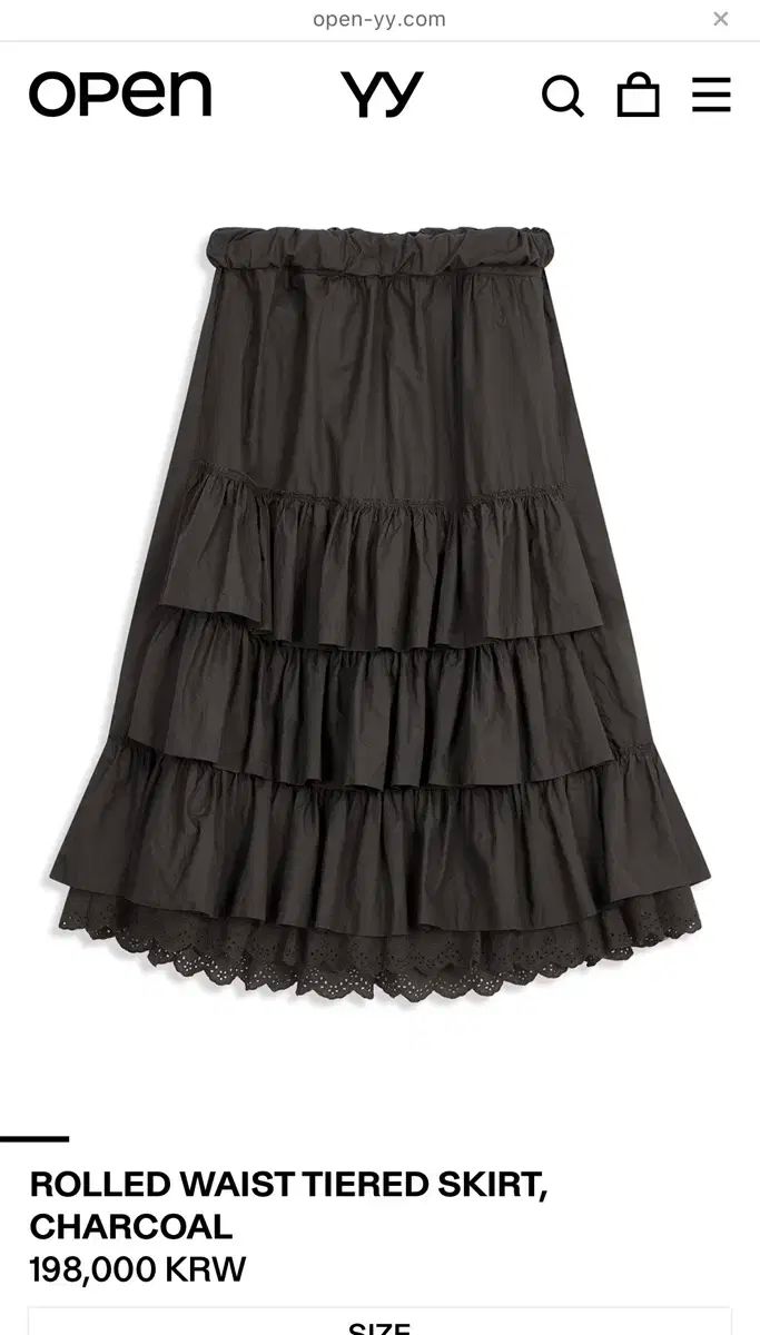 オープンY Y Y Y ROLLED WAIST TIERED SKIRT