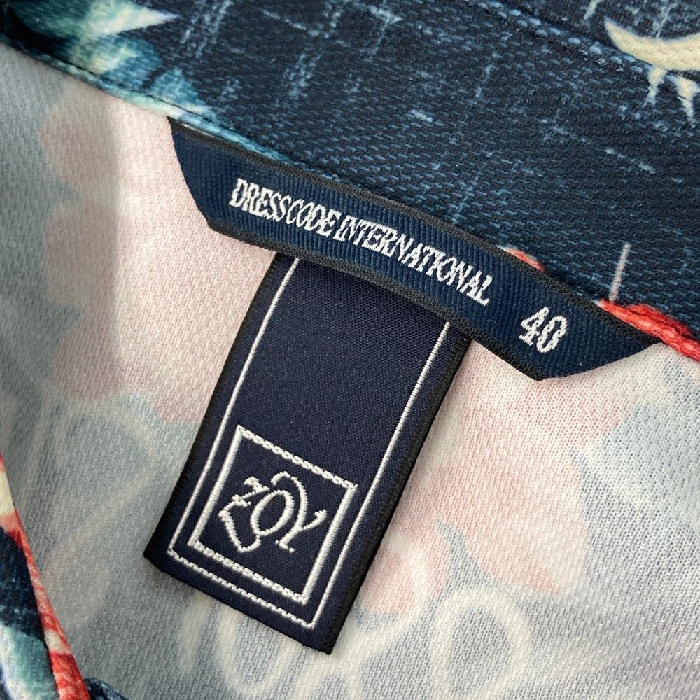 サイズ：40 ZOY ゾーイ 半袖ポロシャツ 総柄 ネイビー系 [240101259454