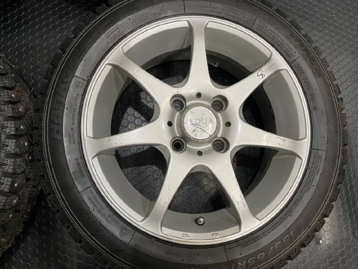 HANKOOK winter I Pike 155/65R14】スパイクタイヤ【AQUA 14インチ 