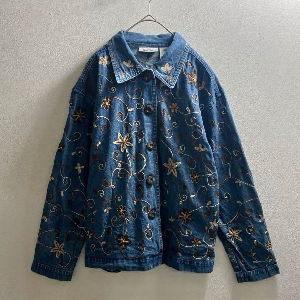 .USA 90s ヴィンテージ アメリカ デニムジャケット 刺繍 カバーオール