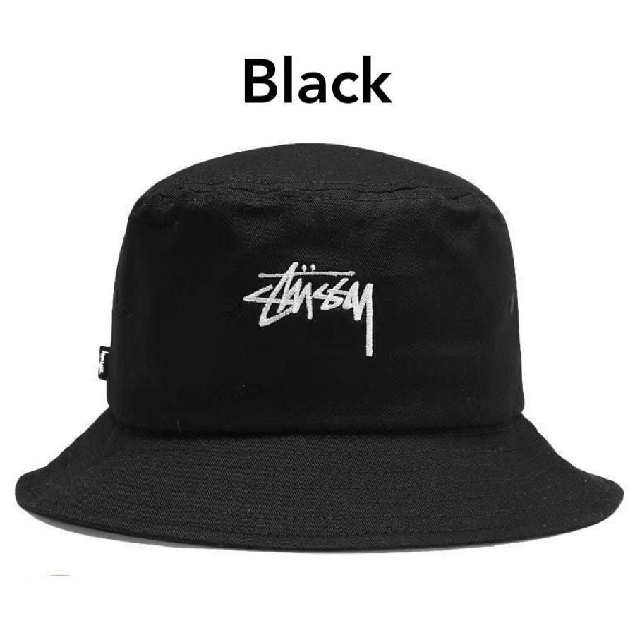 美品 Old Stussy Headgear バケットハット ステューシー 黒 stussy(ステューシー) バケットハット ブラック サイズ S/M