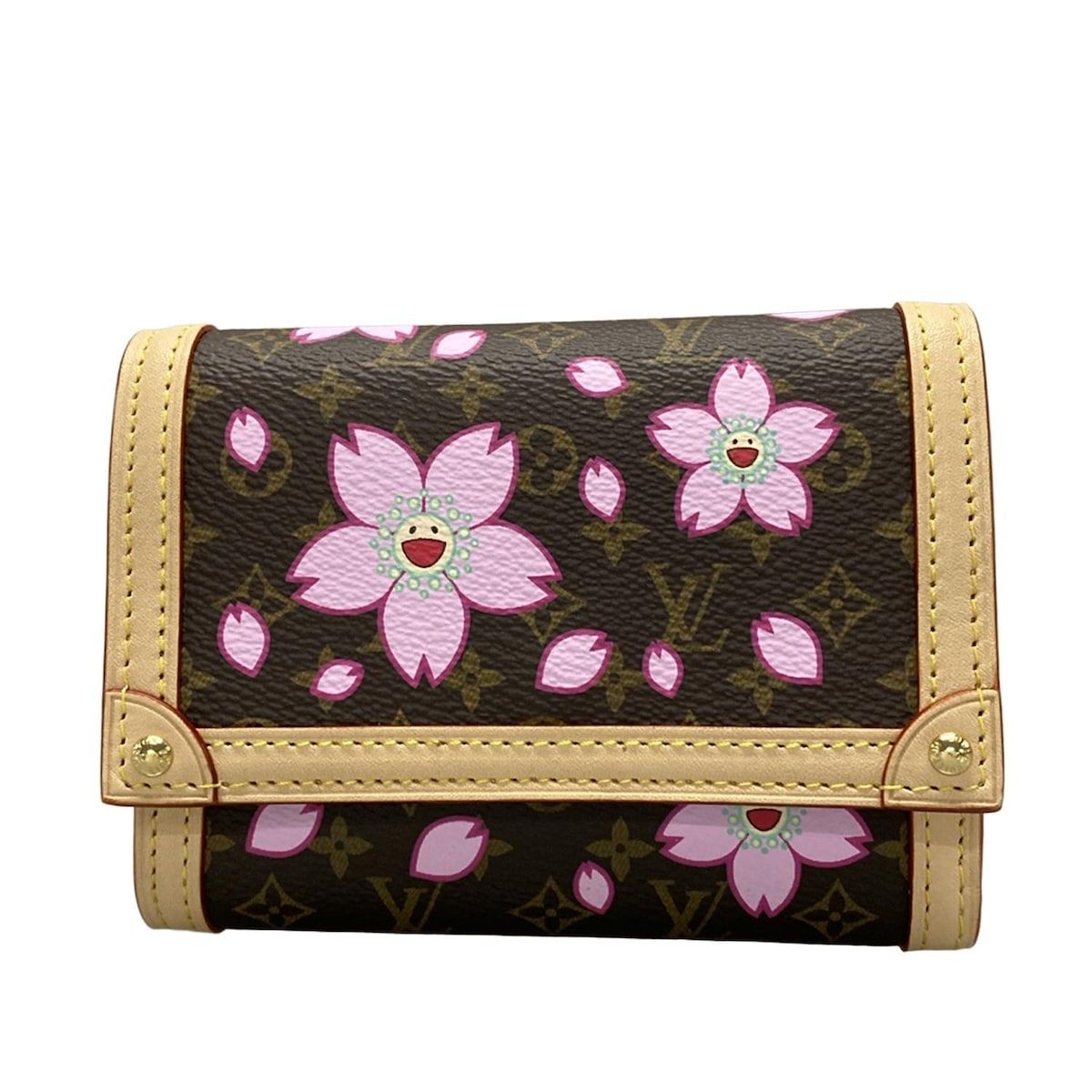 ルイヴィトン 3つ折り財布 モノグラムチェリーブラッサム美品 LV × TM  