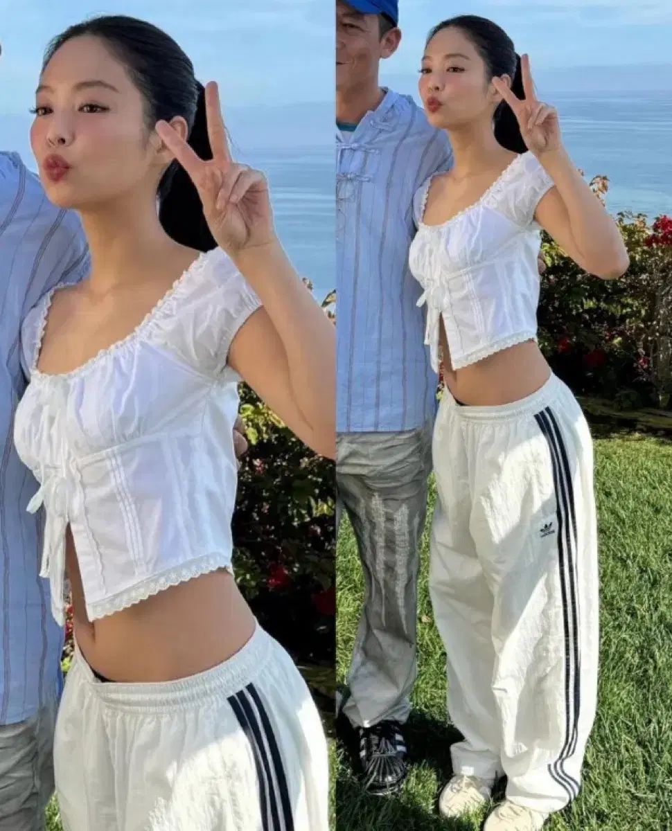 adidas アディダス ウーブン バルーン パンツ 白 XL