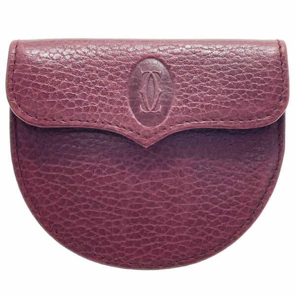 カルティエ コインケース マストライン コインパース レザー 革 ボルドー ワインレッド えんじ Cartier 2C 小銭入れ ブランド小物