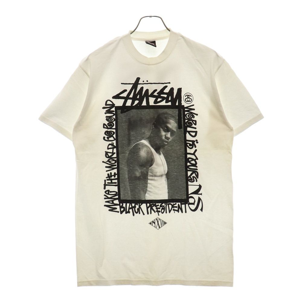 STUSSY (ステューシー) ×NAS×NEXUS7 ナズ ネクサスセブン フォトプリント 半袖 Tシャツ ホワイト