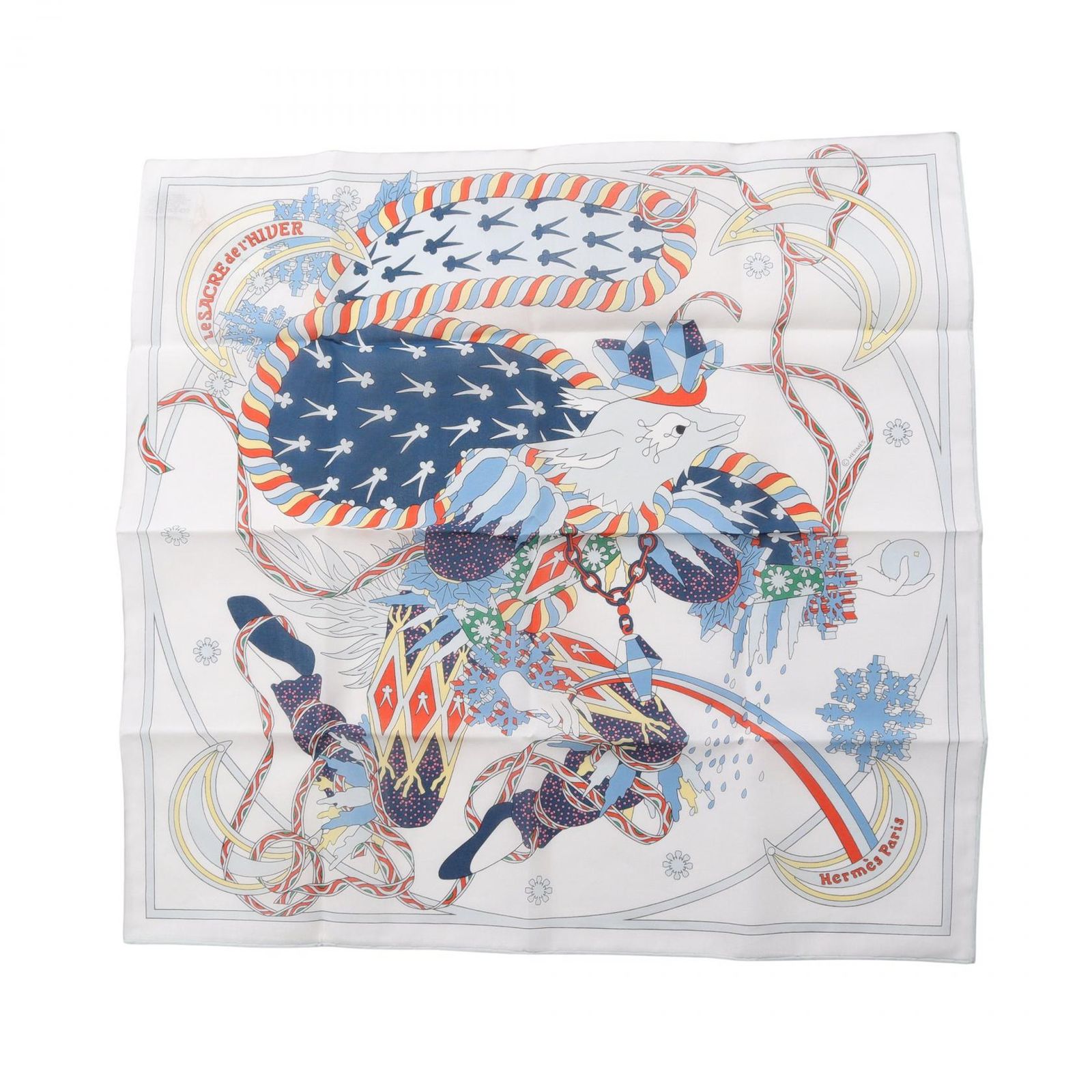 【ほぼ未使用】エルメス カレ45 冬の祭典Le Sacre de l’Hiver HERMES エルメス プチカレ カレ45 Le Sacre de l'Hiver スカーフ