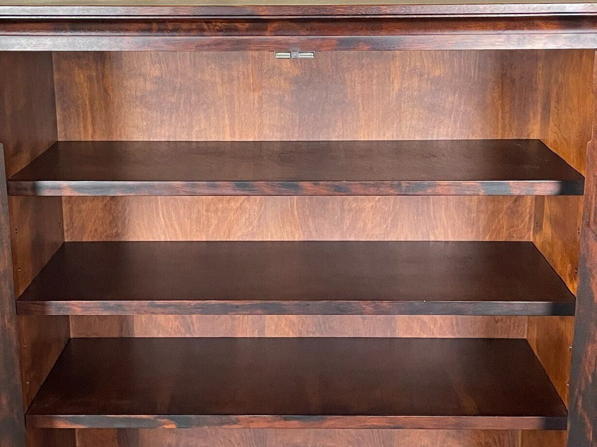 GT49 和光 樺材 民芸家具 書庫 書棚 飾り棚 ガラス キャビネット