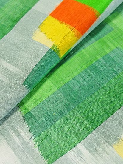 正絹 袷の紬 【B/R】 (64.5/153/49.5) 幾何学 中古