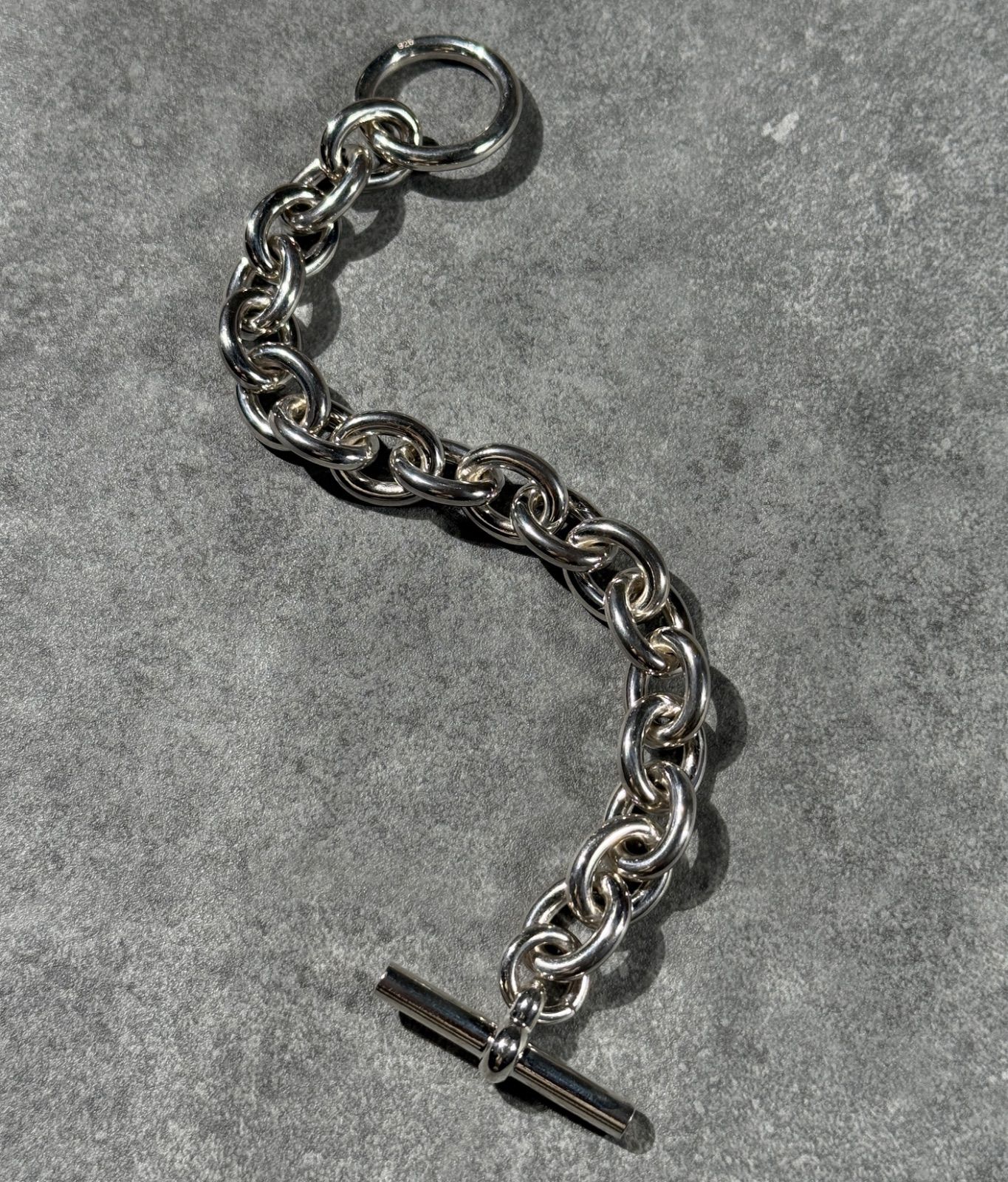 シルバー925製 ラウンドチェーンブレスレット Large サイズ WWW_SHINETEETH_COM