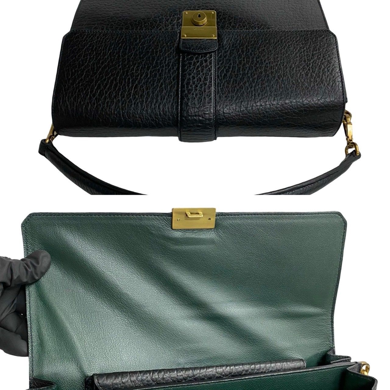 希少！PRADA プラダ　レザービジネスバッグ美品 PRADA プラダ ビジネスバッグ レザー ブラック メンズ 中古