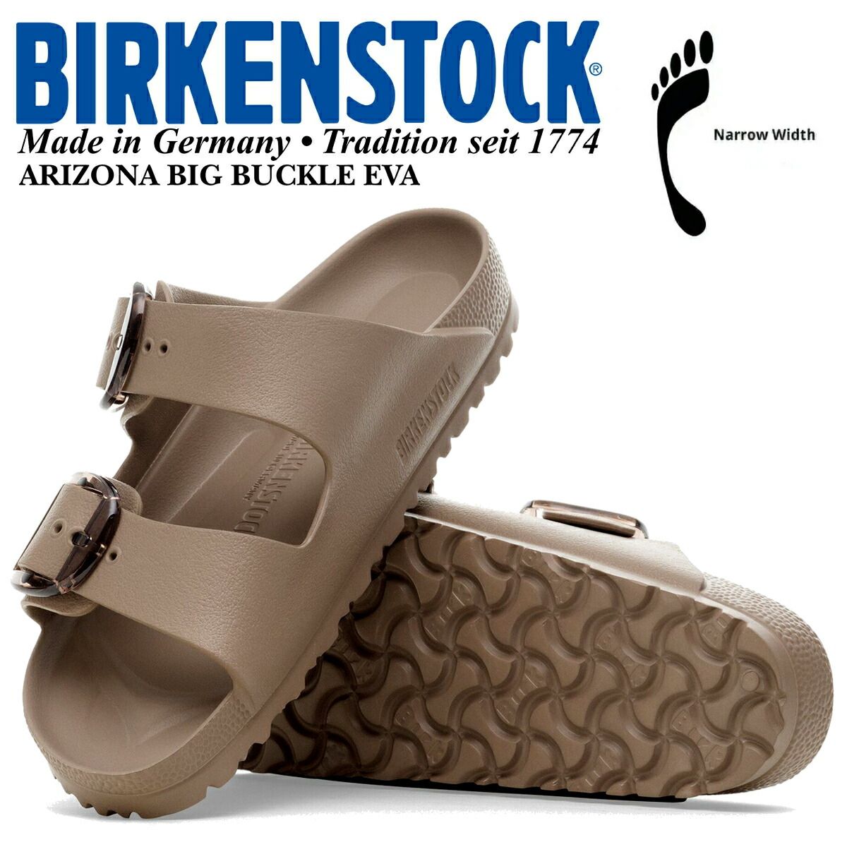 ビルケンシュトック アリゾナ ビッグ バックル EVA ナロー フィット グレー トープ BIRKENSTOCK ARIZONA BIG BUCKLE EVA NARROW FIT GREY TAUPE 1030389 靴 シューズ サンダル