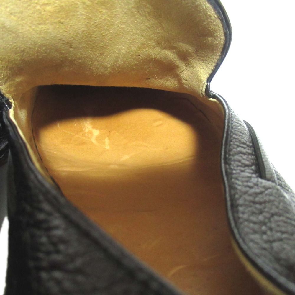  HERMES エルメス レザー モカシン デッキシューズ ローファー サイズ39 25 cm ブラック メンズ 古着 ローファー ブーツ 革靴