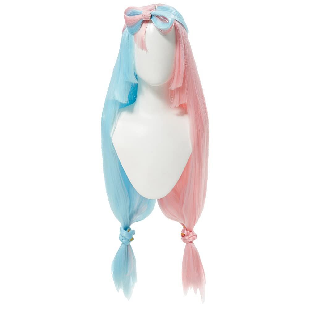 Size:フリーサイズ Miccostumes レディース 女性 コスプレ コス アニメ 姫カット風 ウィッグ かつら ロング ピンク ブルー 髪 かわいい 自然 イベント パーティー 文化祭 撮影用 変装 (フリーサイ