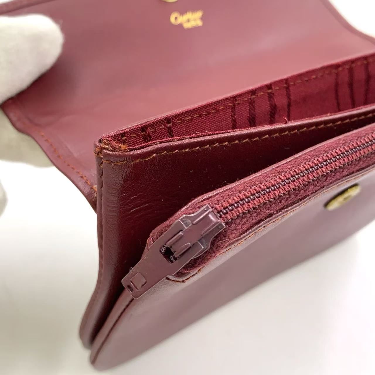 Cartier must de cartier ポーチ マストライン レザー ボルドー