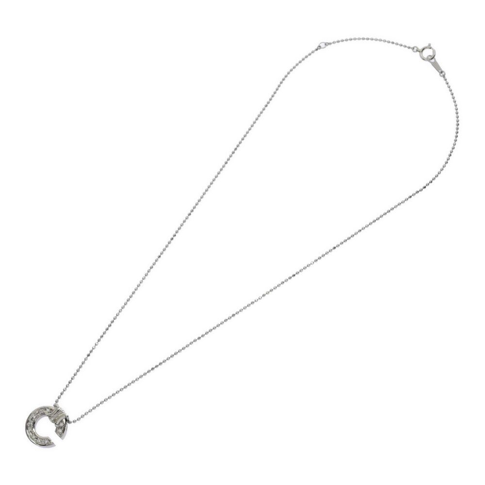 0.1ct/FD:0.02ct/CELINE セリーヌ Cロゴ ダイヤモンドネックレス  