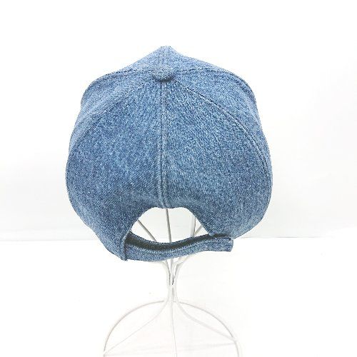 Θ MIU MIU ミュウミュウ ブランドロゴ刺 !-利用不可文字-! デニム生地 キャップ ブルー ホワイト系 サイズM レディース E 1501230049399 DECORATOM_COM_BR