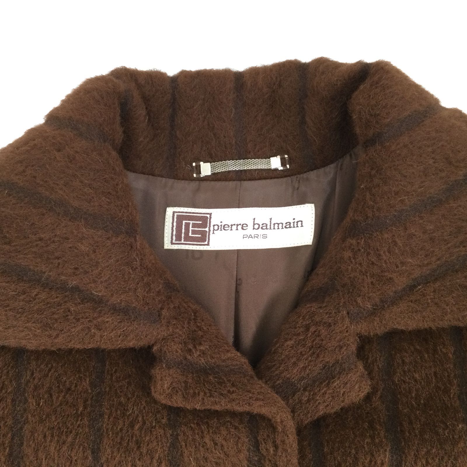 1309 ピエール バルマン pierre balmain アルパカ シャギー ロングコート