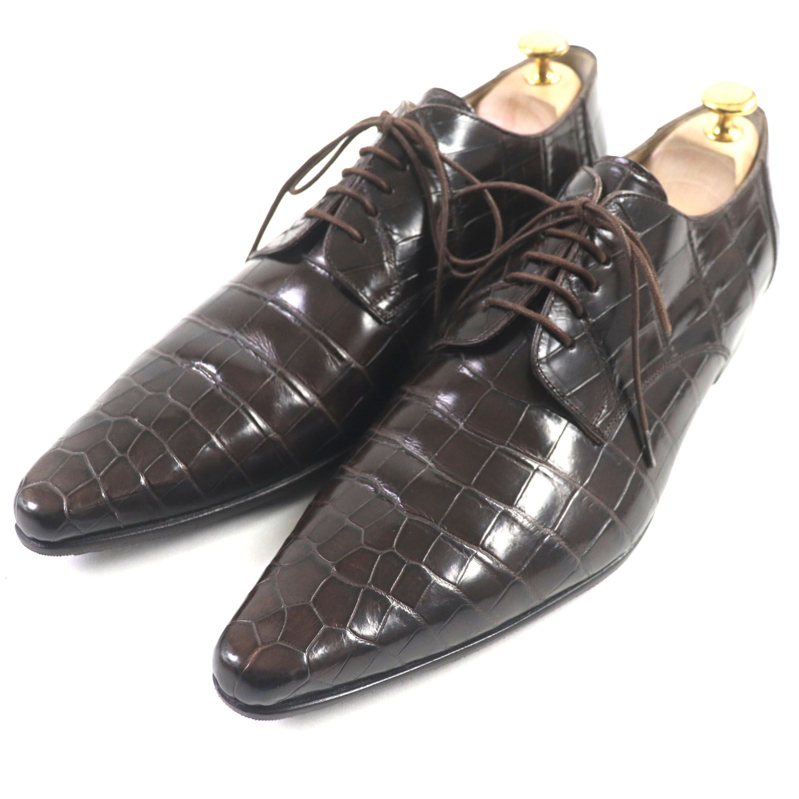 DOLCE&GABBANA クロコ プレーントゥ ブラック ドレスシューズ 【公式通販】