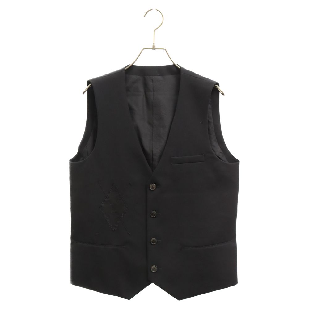 NUMBER (N)INE 06AW NOIR期 シープスキンベスト NUMBER (N)INE (ナンバーナイン) 06AW NOIR期 アーガイルパッチ シルク