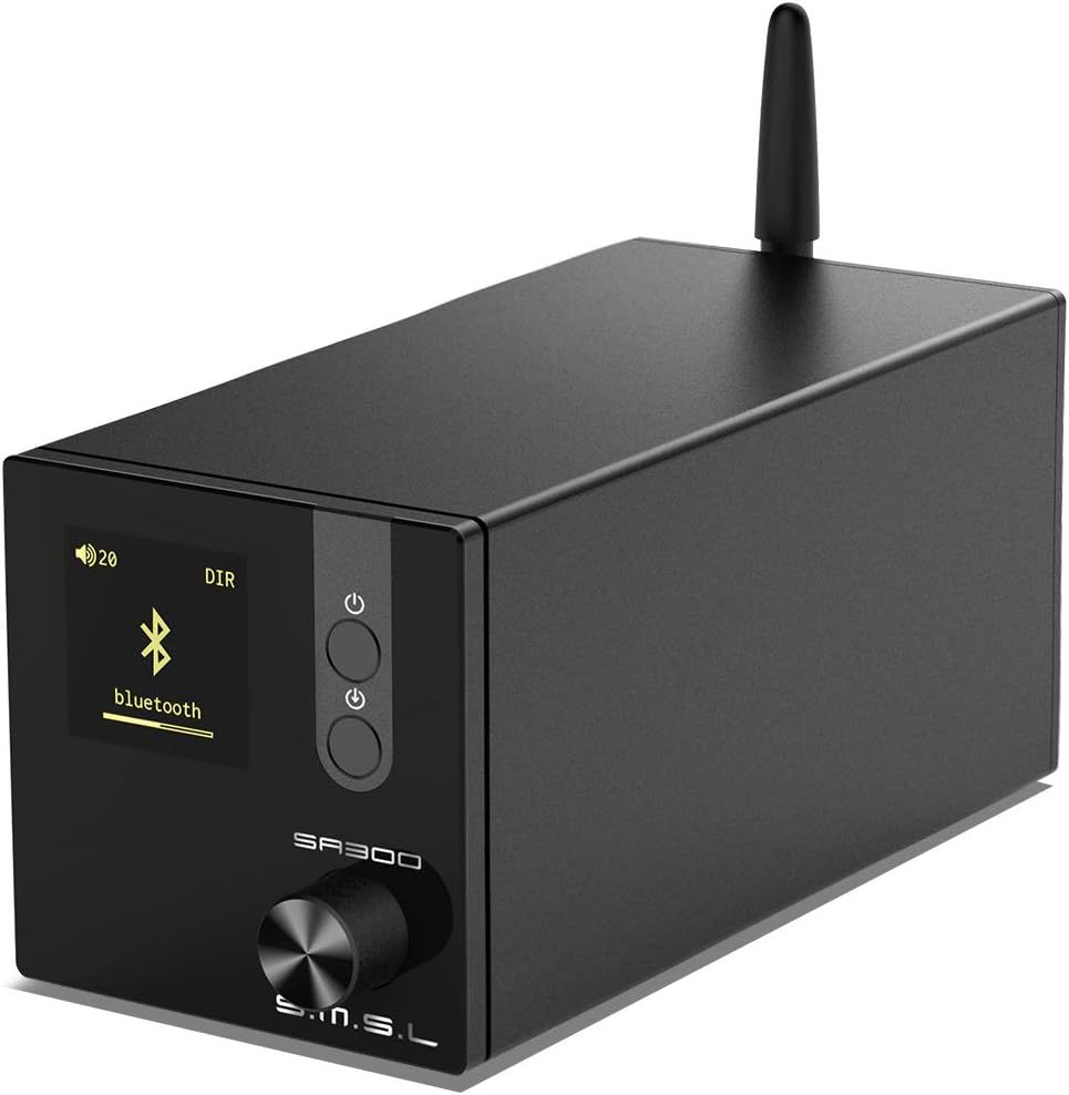 SMSL SA300 Bluetooth 5.0 アンプ パワーアンプ HI-FI クラスDオーディオ デジタルアンプ「MA12070」アンプIC搭載/80Wx2大出力/EQ・高低音調節可能/リモコン操作/Bluetooth Apt-X/2.1ch・