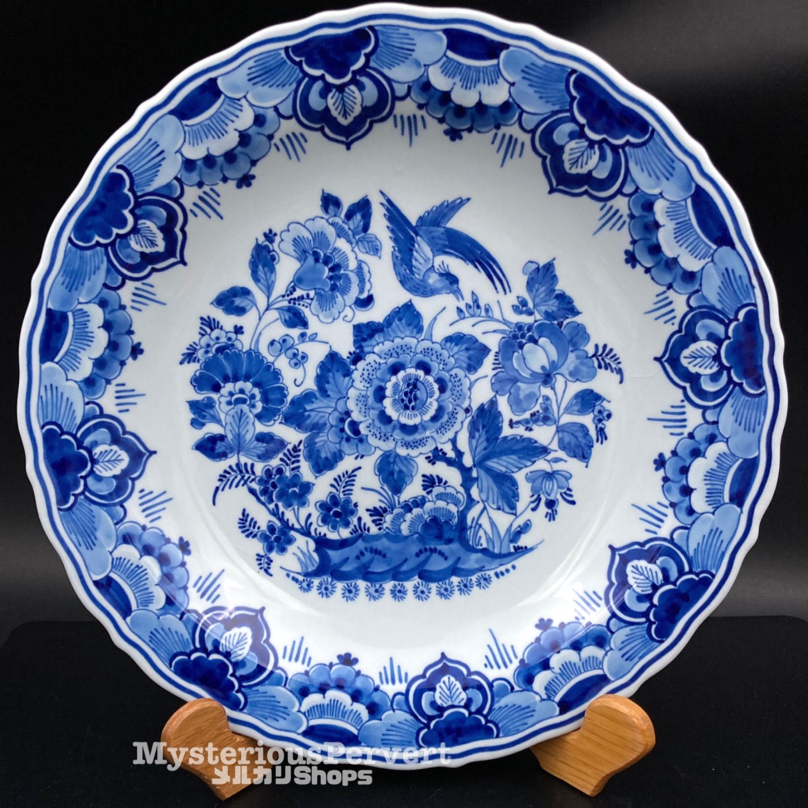 MZ356) Royal Delft 絵皿 飾り皿 デルフトブループレート 29cm 現状品