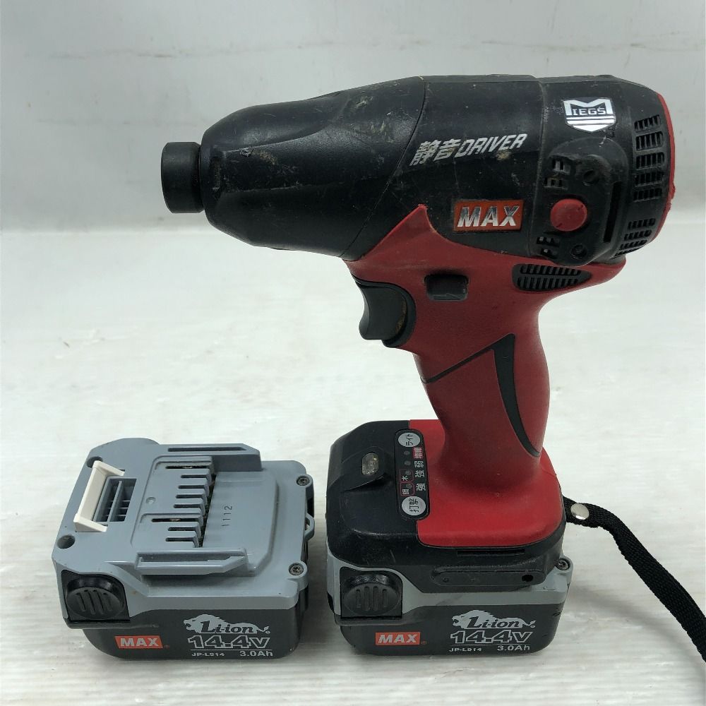 MAX マックス 締め付け工具 インパクトドライバ 充電器 充電池2個 ケース付 PJ-SD101 レッド