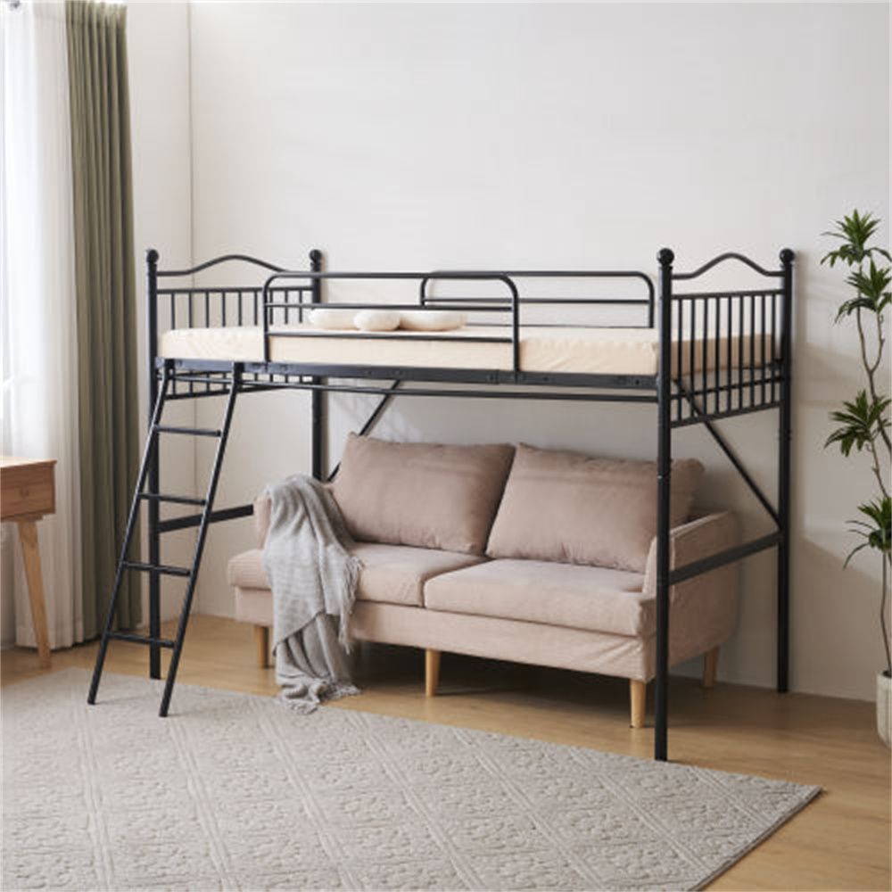ロフトベッド パイプベッド シングル ベッド カーテンを取り付けられる 収納 北欧風 おしゃれ 子供部屋スチール 耐震 - メルカリ
