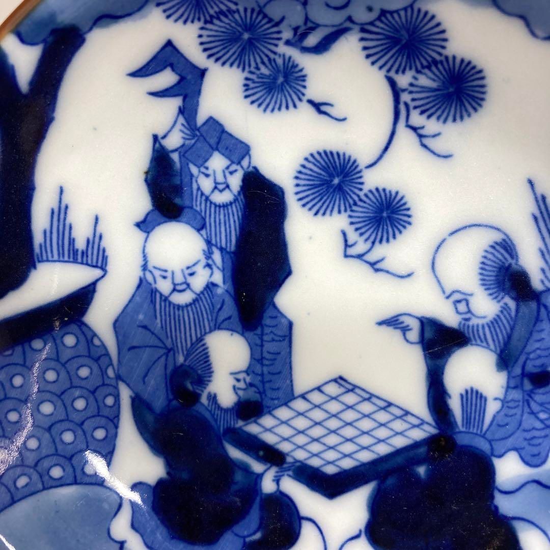 ・古伊万里　染付　人物画　小皿山19枚直径11.5 東K5-0805①タサコサ 古伊万里 染付 人物画 小皿山19枚直径11.5 東K5-0805①タサコサ