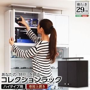 ショーケース/コレクションラック 【深型 ハイタイプ専用上置き ダーク