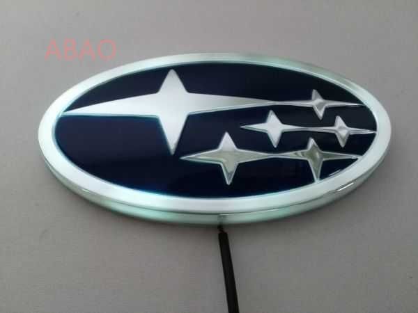 新品 スバル ４D LEDエンブレム 交換式 14.2cm×7.5cm ホワイト フォレスター インプレッサ