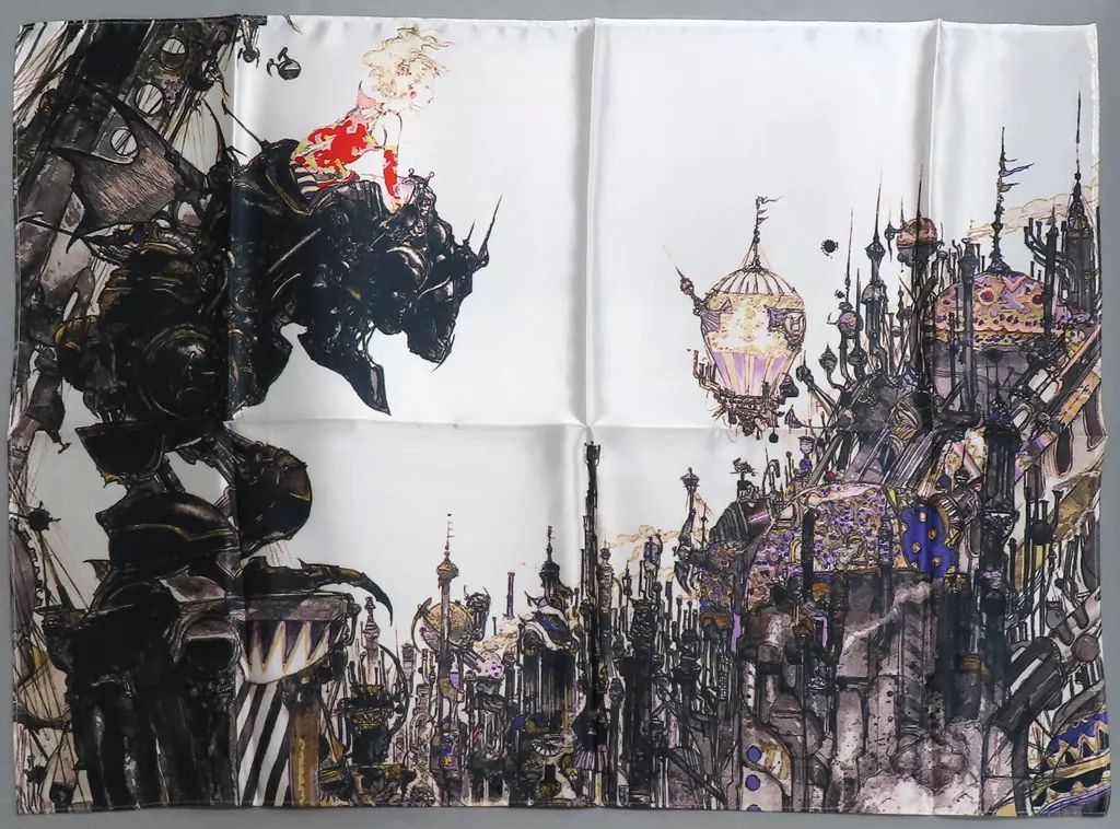 【未開封】 FINAL FANTASY VI 別れの物語展 イラストスカーフ 街 FINAL FANTASY 据え置き 30TH ANNIVERSARY EXHIBITION 別れの