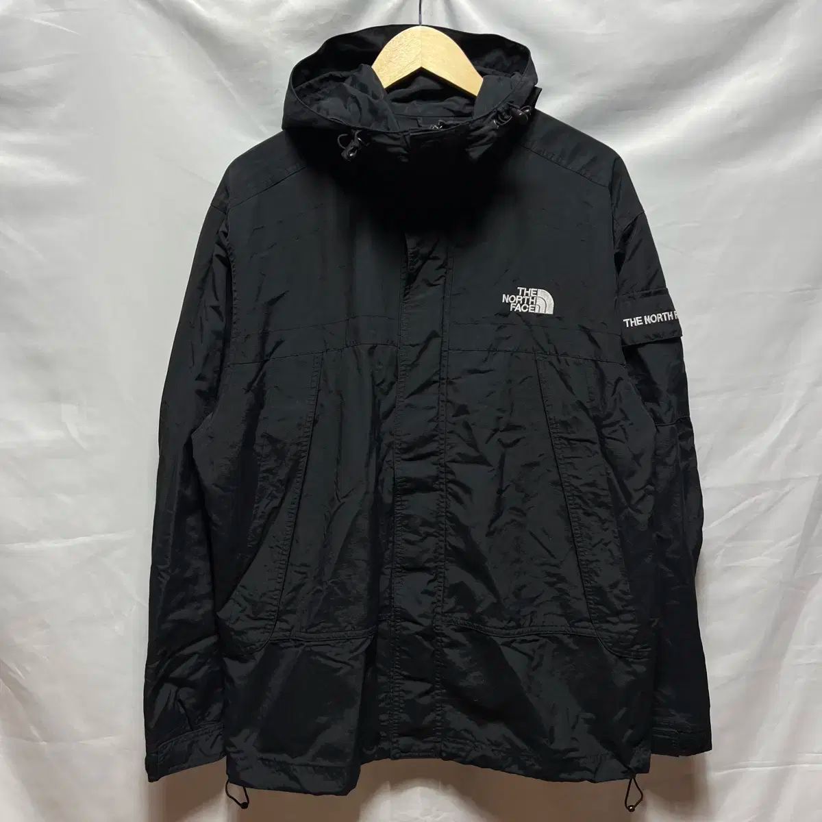 純正品| L THE NORTH FACE ザ ノース フェイス サイドロゴ ポケット ブラック ウィンドブレーカー