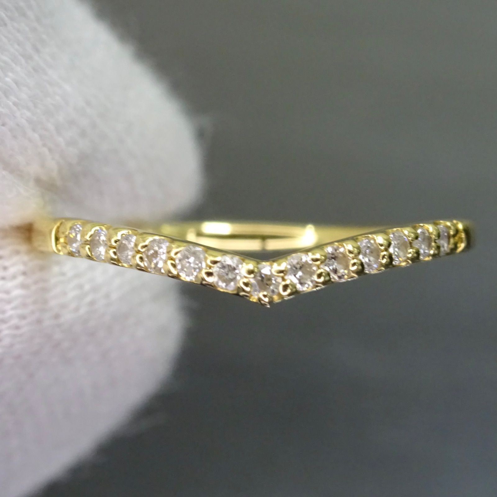 18金 K18 ゴールド GOLD 750 天然ダイヤモンド0.10ct ハーフエタニティ 