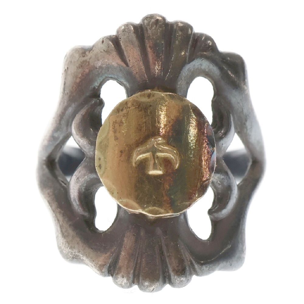 goro's ゴローズ 小メタル付きキャストリング シルバーゴールド goro's