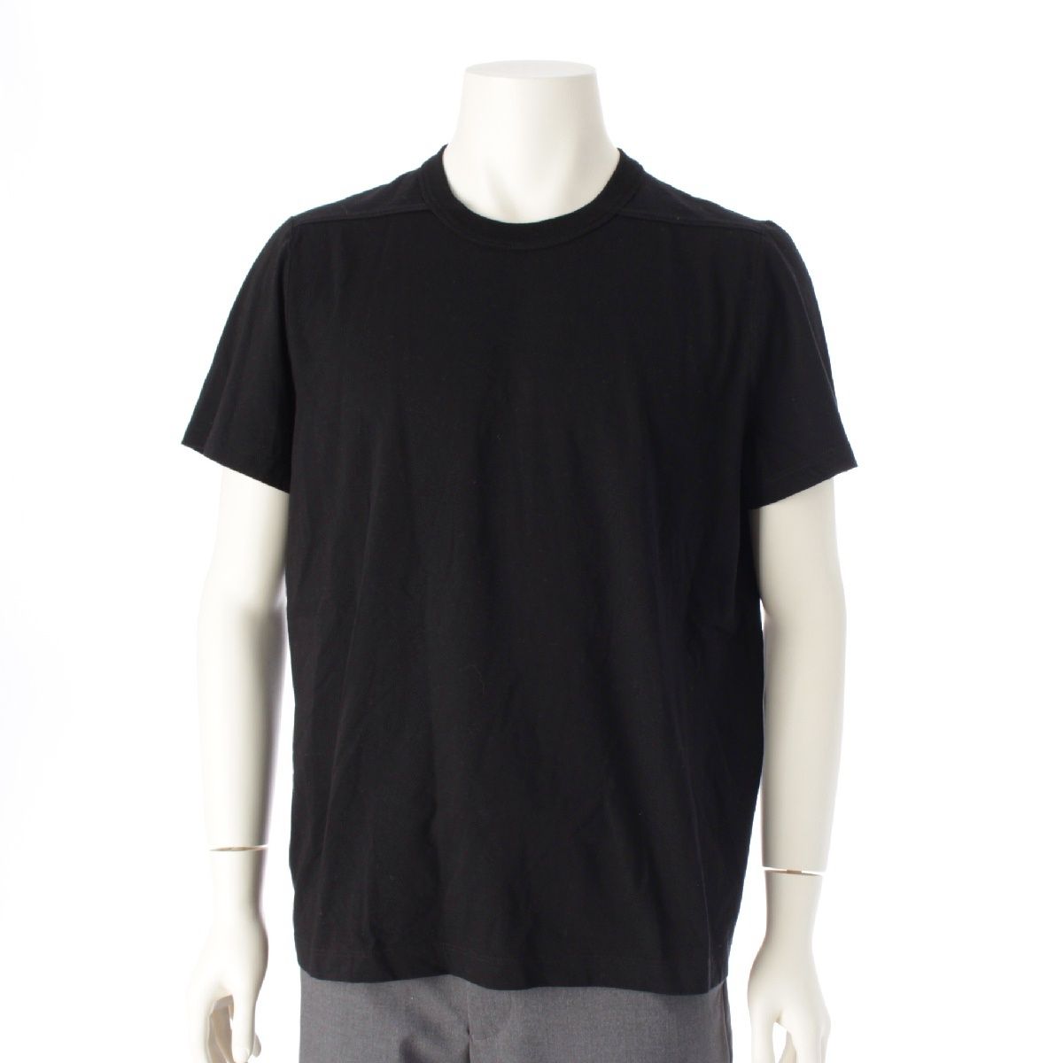 リックオウエンス 21SS SHORT LEVEL TEE コットン クルーネック 半袖Ｔシャツ カットソー トップス RU01D3265-JA ブラック XL【中古】