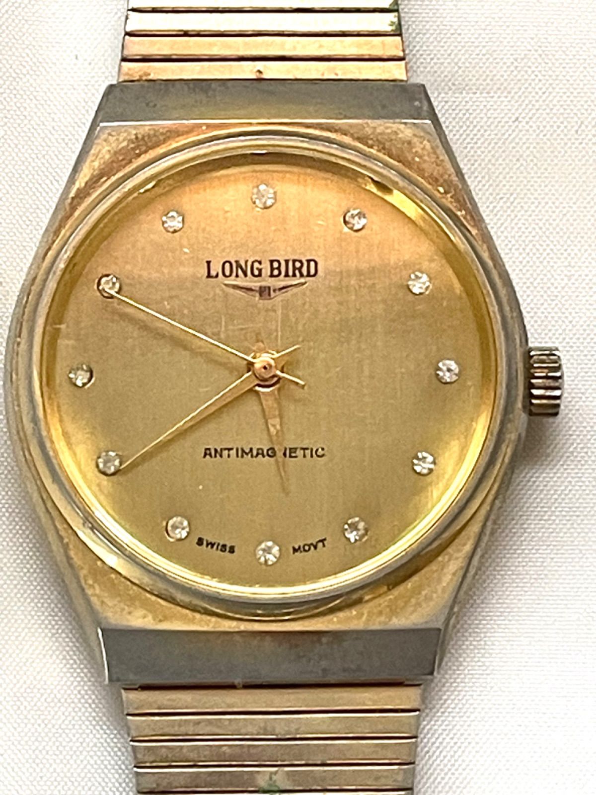 LONG BIRD メンズ腕時計 手巻き ゴールドカラー ロングバード 現状品 