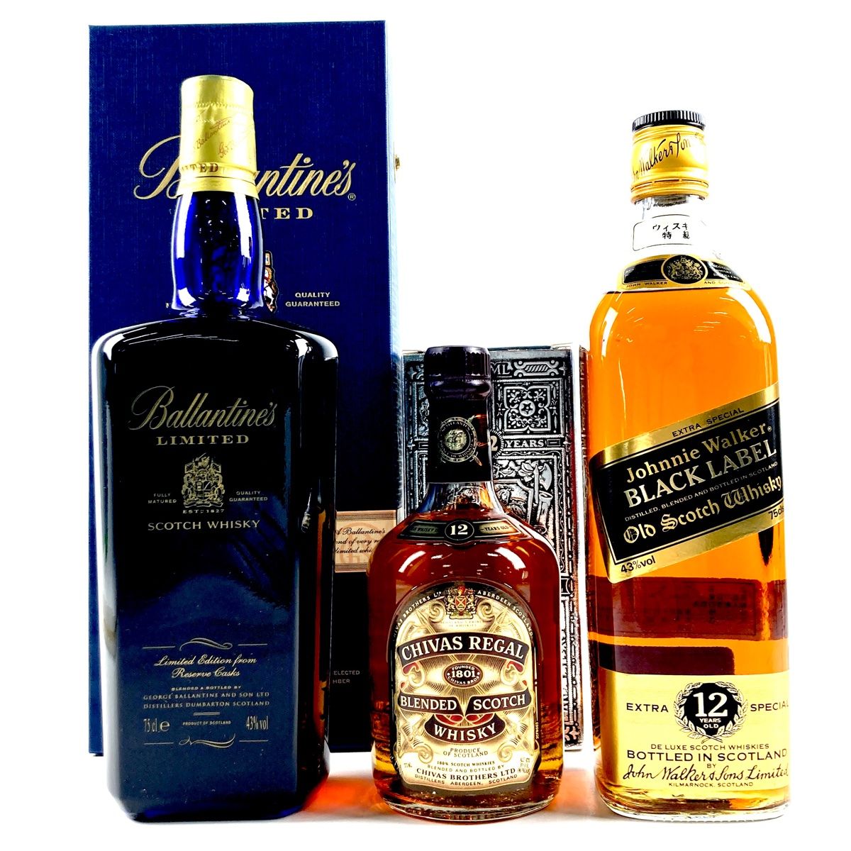 3本 バランタイン シーバスブラザーズ ジョニーウォーカー スコッチ
