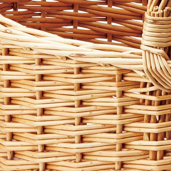 煮柳 持ち手付き楕円タイプバスケット 47×34×22cm 定番 シンプル 天然素材 アジアン リーズナブル ナチュラル カントリー レトロ まとめ買い セット 割引き シリーズ かご バスケット アウトドア 手提げ