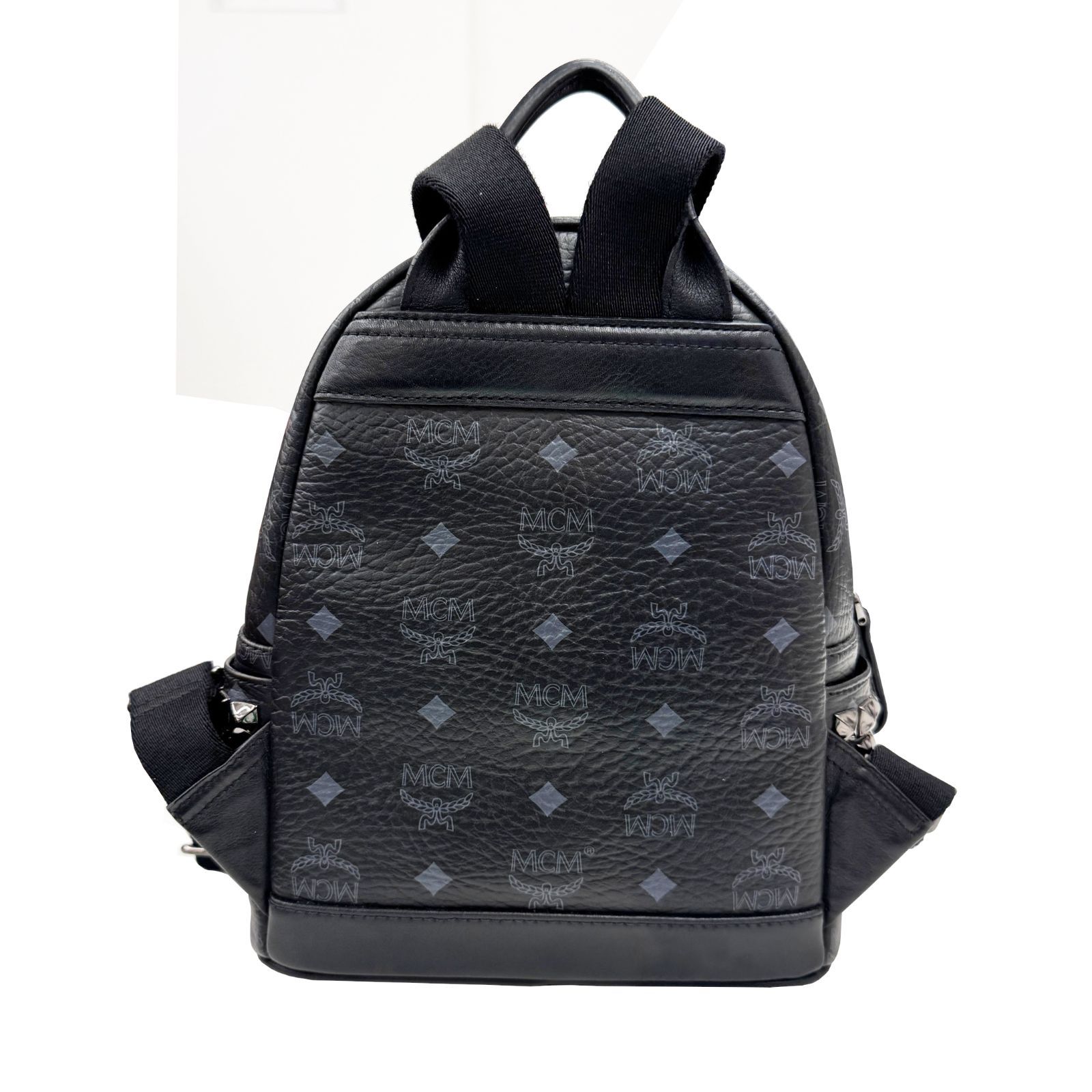 中古】MCM エムシーエム バックパック サイドスタッズ レザー リュック 