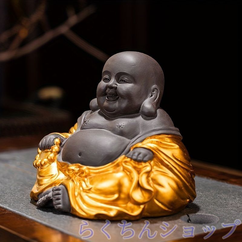 Amazon｜布袋尊 布袋様 弥勒仏 笑い仏像 置物 弥勒菩薩 布袋さんの置物 縁起物 風水置物 柘植製 木彫り 縁起物 玄関置物 開運招福 商売繁盛  無病息災 五穀豊穣 子孫繁栄 (大腹弥勒仏)｜仏像 オンライン通販