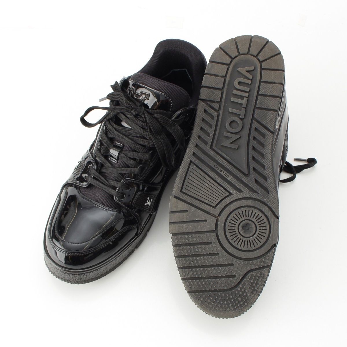 ルイヴィトン LVトレイナーライン パテントレザー ロゴ スニーカー  