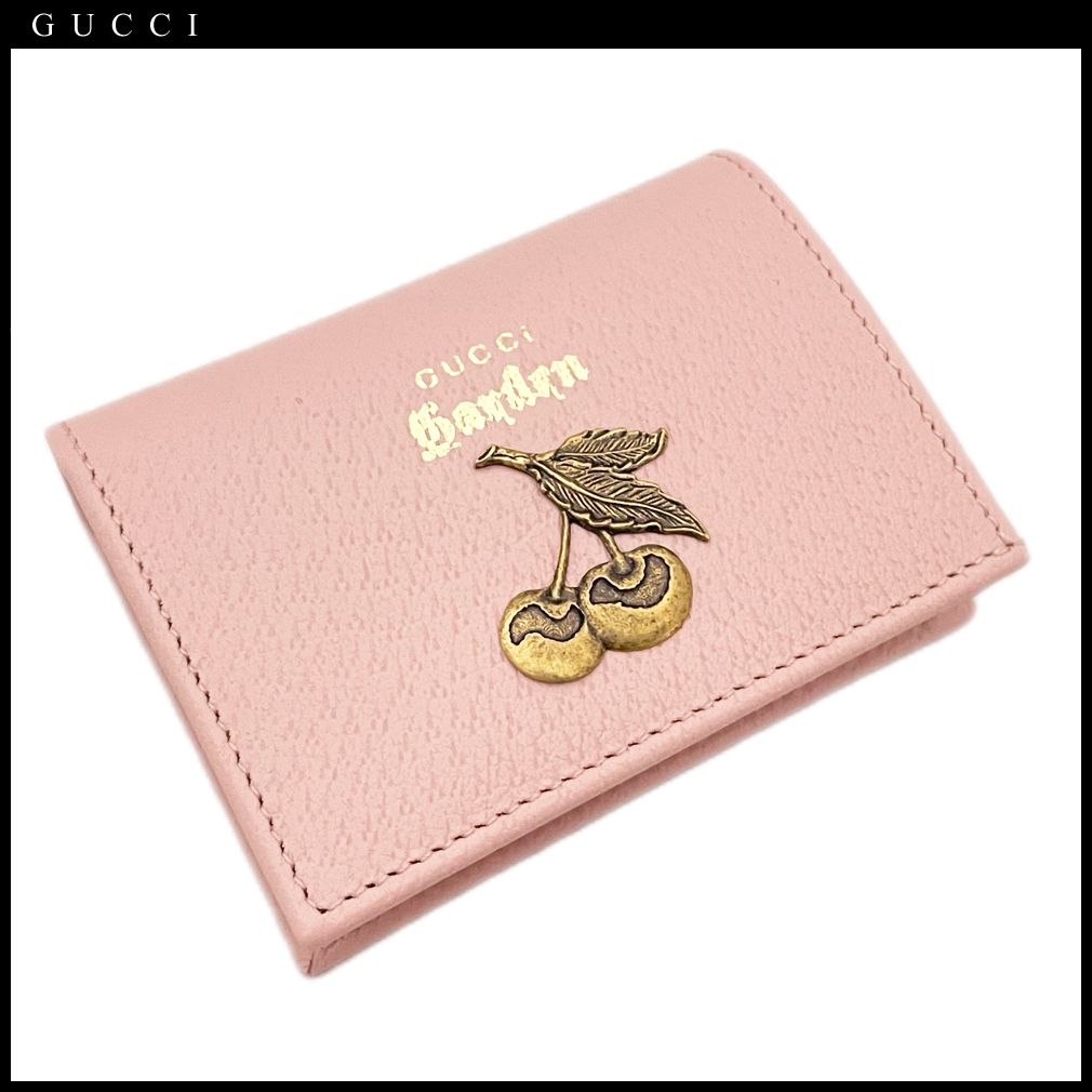 新品グッチガーデンGUCCI gardenチェリー 二つ折り財布 ピンク - メルカリ