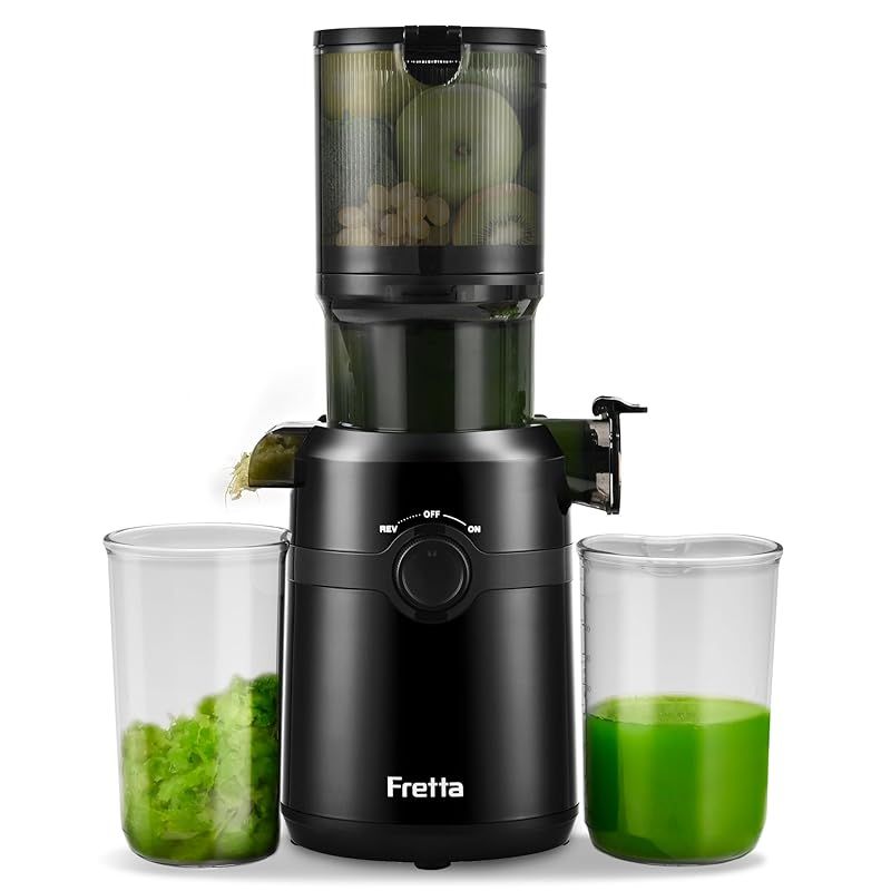 Fretta ジューサー 10.8cm広い投入口 1L大容量 スロージューサー